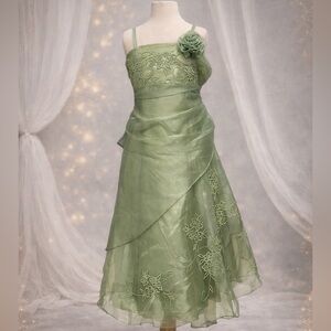 Elegant Sage Green kids dress